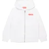 Activewear | Activewear>DIESEL Hooded sweatshirt with degradé logo white