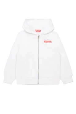 Activewear | Activewear>DIESEL Hooded sweatshirt with degradé logo white