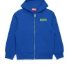 Activewear | Activewear>DIESEL Hooded sweatshirt with degradé logo bright bluette