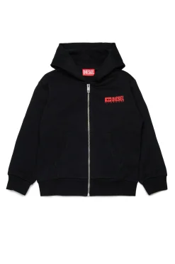 Activewear | Activewear>DIESEL Hooded sweatshirt with degradé logo red