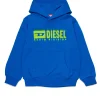 Activewear | Activewear>DIESEL Hooded sweatshirt with degradé logo bright bluette
