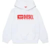 Activewear | Activewear>DIESEL Hooded sweatshirt with degradé logo white