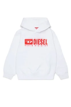 Activewear | Activewear>DIESEL Hooded sweatshirt with degradé logo white