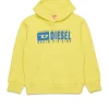 Activewear | Activewear>DIESEL Hooded sweatshirt with degradé logo canary yellow