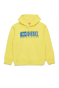 Activewear | Activewear>DIESEL Hooded sweatshirt with degradé logo canary yellow