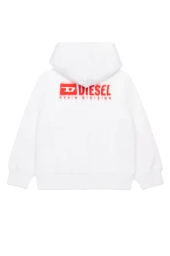 Activewear | Activewear>DIESEL Hooded sweatshirt with degradé logo white