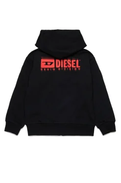 Activewear | Activewear>DIESEL Hooded sweatshirt with degradé logo red