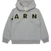 Sweatshirts | Sweatshirts>MARNI Hooded sweatshirt with embroidered logo grey melange