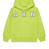Sweatshirts | Sweatshirts>MARNI Hooded sweatshirt with embroidered logo slime green