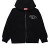 Sweatshirts>DIESEL Hooded sweatshirt with oval D Planet Camou logo black