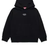 Sweatshirts>DIESEL Hooded sweatshirt with oval logo D black