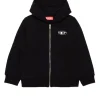 Oval D By Diesel | Oval D By Diesel>DIESEL Hooded sweatshirt with Oval D logo black