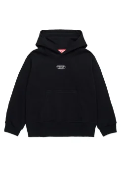Sweatshirts>DIESEL Hooded sweatshirt with oval logo D black