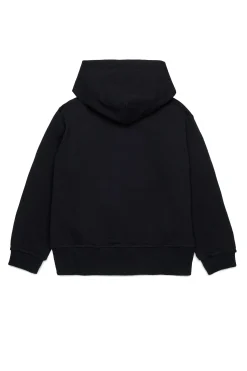 Sweatshirts>DIESEL Hooded sweatshirt with oval logo D black