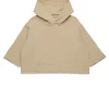 Sweatshirts | Sweatshirts>MM6 MAISON MARGIELA Hooded sweatshirt with raw cut hem beige