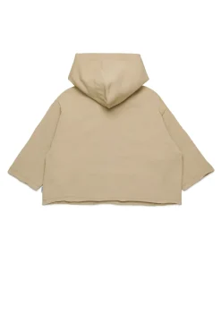 Sweatshirts | Sweatshirts>MM6 MAISON MARGIELA Hooded sweatshirt with raw cut hem beige