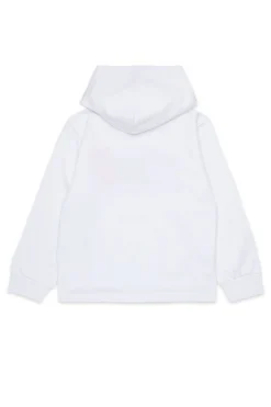 Logomania | Logomania>DIESEL Hooded sweatshirt with triple logo white
