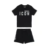 Tracksuits And Baby Set | Activewear>DSQUARED2 ICON branded short pajamas black