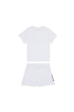 Tracksuits And Baby Set | Activewear>DSQUARED2 ICON branded short pajamas white