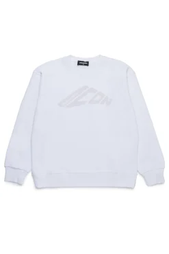 Sweatshirts | Logomania>DSQUARED2 Icon New Generation branded crew-neck sweatshirt white