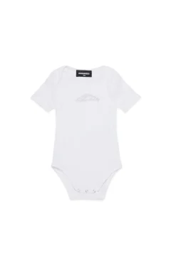 Logomania | Logomania>DSQUARED2 Icon New Generation branded ribbed sleepsuit white