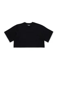 T-Shirts>DSQUARED2 Icon New Generation branded cropped T-shirt black