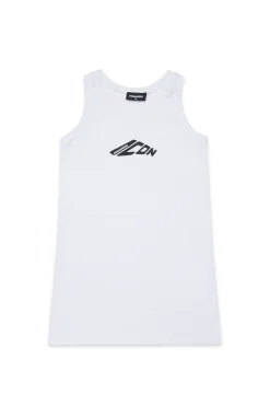 Swimwear>DSQUARED2 Icon New Generation branded cover-up dress white