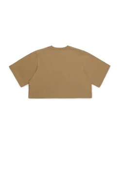 T-Shirts>DSQUARED2 Icon New Generation branded cropped T-shirt cornstalk