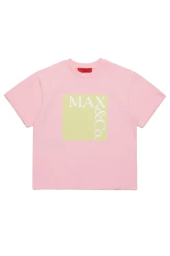 T-Shirts | Logomania>MAX&Co. Icona t-shirt with logo candy pink