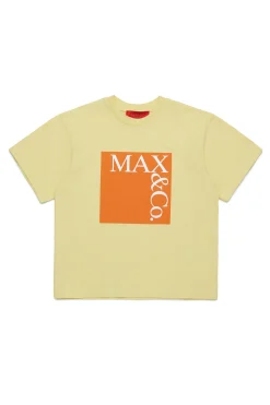 T-Shirts | Logomania>MAX&Co. Icona t-shirt with logo banana light yellow