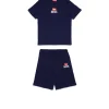 Jumpsuits | Tracksuits>DIESEL Jersey t-shirt and bermuda shorts set with logo D blue peacoat