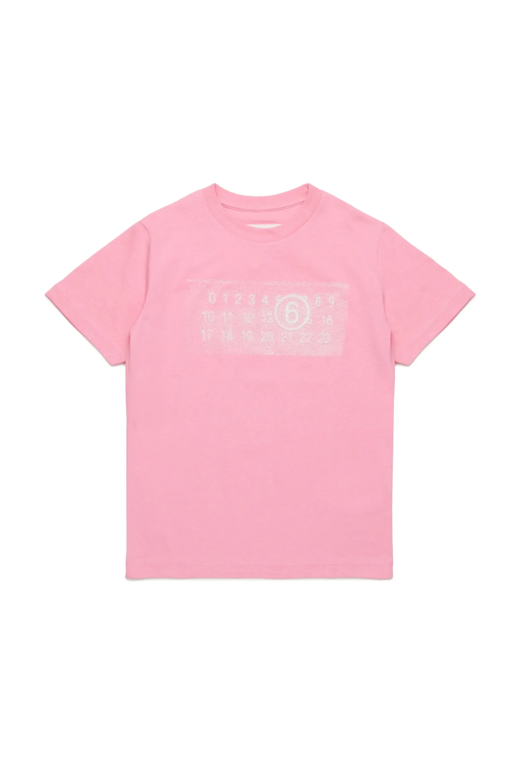 T-Shirts | Logomania>MM6 MAISON MARGIELA Jersey T-shirt branded with Numeric Logo Pixel light pink