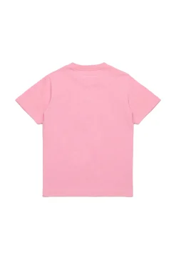 T-Shirts | Logomania>MM6 MAISON MARGIELA Jersey T-shirt branded with Numeric Logo Pixel light pink