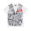 T-Shirts | T-Shirts>DIESEL Jersey T-shirt with digital print white
