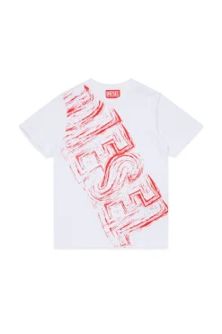 T-Shirts | T-Shirts>DIESEL Jersey T-shirt with faded logo white