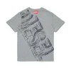T-Shirts | T-Shirts>DIESEL Jersey T-shirt with faded logo grey melange