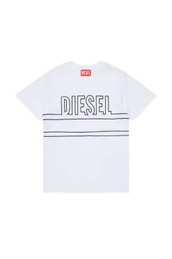 T-Shirts | T-Shirts>DIESEL Jersey T-shirt with logo white