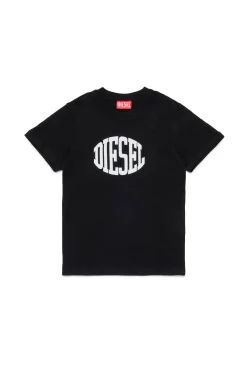 T-Shirts | T-Shirts>DIESEL Jersey T-shirt with logo black