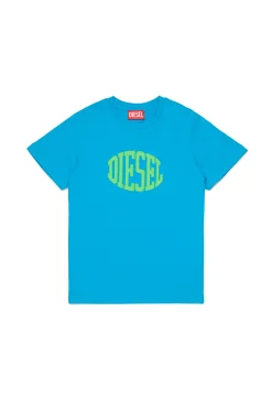 T-Shirts | T-Shirts>DIESEL Jersey T-shirt with logo turquoise