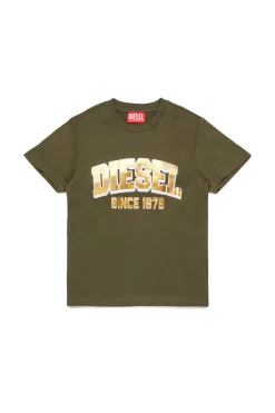T-Shirts | T-Shirts>DIESEL Jersey T-shirt with logo dusty olive