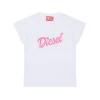 T-Shirts>DIESEL Jersey T-shirt with logo white