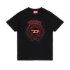 T-Shirts | T-Shirts>DIESEL Jersey T-shirt with logo black