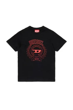 T-Shirts | T-Shirts>DIESEL Jersey T-shirt with logo black