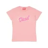 T-Shirts>DIESEL Jersey T-shirt with logo light pink