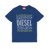 T-Shirts | T-Shirts>DIESEL Jersey T-shirt with logo blue denim