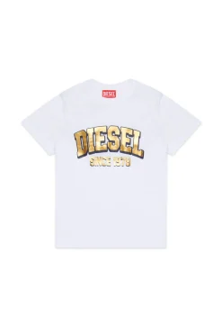 T-Shirts | T-Shirts>DIESEL Jersey T-shirt with logo white