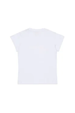 T-Shirts>DIESEL Jersey T-shirt with logo white