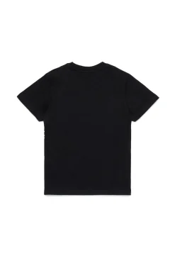 T-Shirts | T-Shirts>DIESEL Jersey T-shirt with logo black