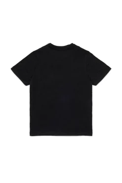 T-Shirts | T-Shirts>DIESEL Jersey T-shirt with logo black