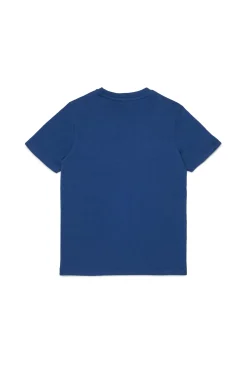 T-Shirts | T-Shirts>DIESEL Jersey T-shirt with logo blue denim
